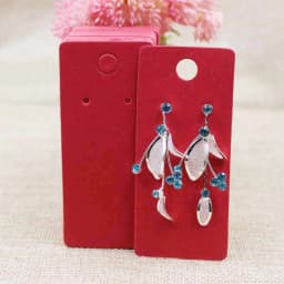 100pcs 4*9cm Kraft/Black /Hot Pink/White Paper Blank Jewelry Display Card Cardboard Earring Package Hang Tag Card
