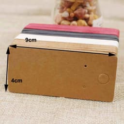 100pcs 4*9cm Kraft/Black /Hot Pink/White Paper Blank Jewelry Display Card Cardboard Earring Package Hang Tag Card