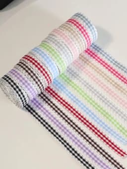 5Yards Wavy Lace Checkered Ribbon Colorful Plaid Satin Ribbon For Flower Gift Packaging DIY Clothing Accessories Home Decoration
