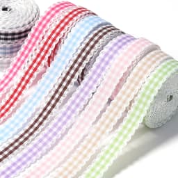 5Yards Wavy Lace Checkered Ribbon Colorful Plaid Satin Ribbon For Flower Gift Packaging DIY Clothing Accessories Home Decoration