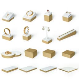 Top PU Jewelry Display Stand, Gold and White Brushed Jewelry Display Storage, Jewelry Props Set Display Props Are in Stock