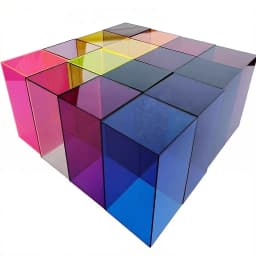 Colorful 8x8cm Acrylic Box Jewelry Display Stand Organizer , Jewelry Cosmetics Perfume Riser Case, Doll Toy Showcase Rack