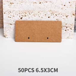 50PCS 6.5x3cm 2 Holes Blank Horizenal Display Cards For Stud Earrings Drop Jewelry Cardboard Small Businesses Packaging Supplies