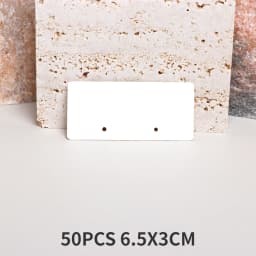 50PCS 6.5x3cm 2 Holes Blank Horizenal Display Cards For Stud Earrings Drop Jewelry Cardboard Small Businesses Packaging Supplies