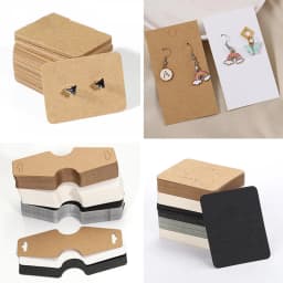 50pcs Black Coffee White Kraft Paper Cards For DIY Jewelry Necklace Earrings Bracelet Display Cards Wholesale