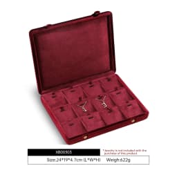 Yinbeini Velvet Jewelry Storage Case Ring Earring Pendant Storage Organizer Large Space Display Box XB002