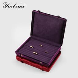 Yinbeini Velvet Jewelry Storage Case Ring Earring Pendant Storage Organizer Large Space Display Box XB002