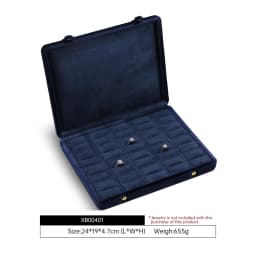 Yinbeini Velvet Jewelry Storage Case Ring Earring Pendant Storage Organizer Large Space Display Box XB002