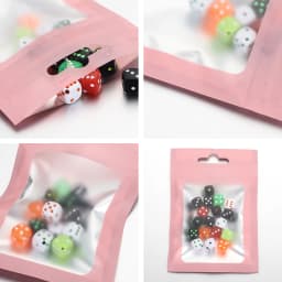 50pcs Colorful Self Seal Zipper Plastic Bags Mylar Bagwith Clear Window for DIY Jewelry Display Reusable Ziplock Hanging Pouches