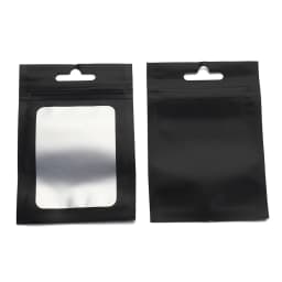50pcs Colorful Self Seal Zipper Plastic Bags Mylar Bagwith Clear Window for DIY Jewelry Display Reusable Ziplock Hanging Pouches