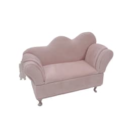 Dutch Velvet Sofa Shaped Jewelry Box Bracelet Pink Mini Couch Earrings Ring Display Stand with Mirror Elegant House Furniture