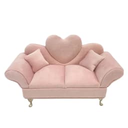 Dutch Velvet Sofa Shaped Jewelry Box Bracelet Pink Mini Couch Earrings Ring Display Stand with Mirror Elegant House Furniture