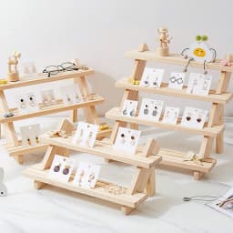 Display Stand Solid Wood Earrings Display Rack Jewelry Rack Figure Doll Stall Cardboard Jewelry Rack