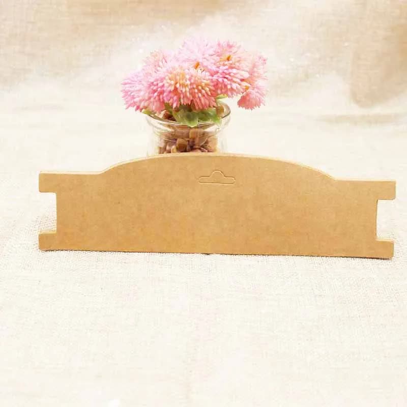 21*5.90cm 100pcs Kraft Paper Cardboard Elastic Headband Display Tag Card Hair Band Packing Card Custom Logo Cost Extra