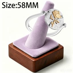 2026 New 925 Silver Women's Sparkling Love Heart Zircon Rose Sun Seal Exquisite DIY Charm Jewelry Ring Display Tool