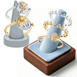 2026 New 925 Silver Women's Sparkling Love Heart Zircon Rose Sun Seal Exquisite DIY Charm Jewelry Ring Display Tool