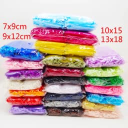 500pcs Organza Bags 5x7 7x9 9x12 10x15 13x18cm Wedding Party Christmas Favor Drawstring Gift Bag Jewelry Packaging Bags Pouch