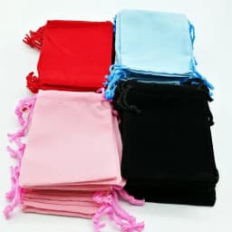 100PCS 5x7 7x9 10x12 Velvet Dust Pouch Jewelry Bag Black Gift Large Earphone Red Blue Pink Colors Cotton Rope Drawstring Pocket