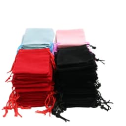 100PCS 5x7 7x9 10x12 Velvet Dust Pouch Jewelry Bag Black Gift Large Earphone Red Blue Pink Colors Cotton Rope Drawstring Pocket