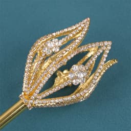 High Quality Fairy Princess Queen Flower Tulip Scepter Faux Rhinestone Decor Wand Award Ceremony Accessories