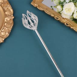 High Quality Fairy Princess Queen Flower Tulip Scepter Faux Rhinestone Decor Wand Award Ceremony Accessories