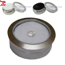 Wholesale Circle Round Diamond Display Box Stainless Steel Metal Gemstone Cases Diamond Jewelry Gift Stone Box 3.2*1.5Cm