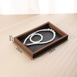 Shopping Mall Counter Jewelry Tray Display Walnut Box Flannel Jewelry Storage Large Capacity Ring Necklace Display Tray