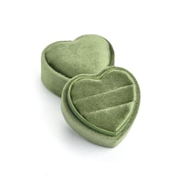 TAIMY Luxury Velvet Vintage Marry Wedding Heart Shaped Ring Box Double Rings Holder Custom Logo Jewelry Boxes Gifts Packaging