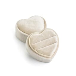 TAIMY Luxury Velvet Vintage Marry Wedding Heart Shaped Ring Box Double Rings Holder Custom Logo Jewelry Boxes Gifts Packaging