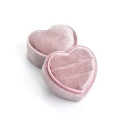 TAIMY Luxury Velvet Vintage Marry Wedding Heart Shaped Ring Box Double Rings Holder Custom Logo Jewelry Boxes Gifts Packaging
