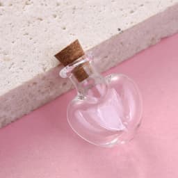 10pcs Small Clear Glass Wishing Bottles with Wood Stoppers Mixed Shape Micro Containers for Jewelry Decoration and Display