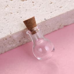 10pcs Small Clear Glass Wishing Bottles with Wood Stoppers Mixed Shape Micro Containers for Jewelry Decoration and Display