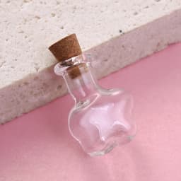 10pcs Small Clear Glass Wishing Bottles with Wood Stoppers Mixed Shape Micro Containers for Jewelry Decoration and Display