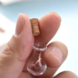 10pcs Small Clear Glass Wishing Bottles with Wood Stoppers Mixed Shape Micro Containers for Jewelry Decoration and Display