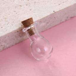 10pcs Small Clear Glass Wishing Bottles with Wood Stoppers Mixed Shape Micro Containers for Jewelry Decoration and Display