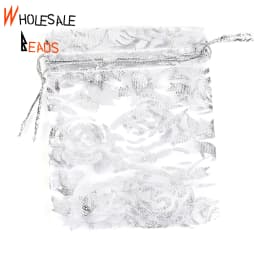 50pcs/Lot 35 Colors 7x9cm 9x12cm Drawstring Organza Bags Jewelry Packaging Bags Candy Wedding Party Bags Wholesale Gifts Pouches