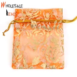 50pcs/Lot 35 Colors 7x9cm 9x12cm Drawstring Organza Bags Jewelry Packaging Bags Candy Wedding Party Bags Wholesale Gifts Pouches