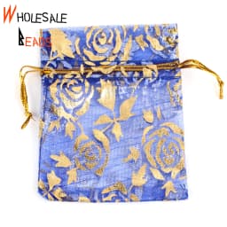50pcs/Lot 35 Colors 7x9cm 9x12cm Drawstring Organza Bags Jewelry Packaging Bags Candy Wedding Party Bags Wholesale Gifts Pouches