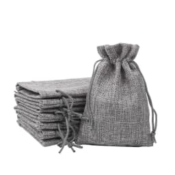 50pcs/lot Drawstring Gift Pouches Linen Bags For Jewelry Wedding Party Christmas Packaging Custom Logo 7*9 8*10 10*14 13*18cm