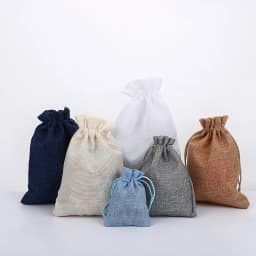 50pcs/lot Drawstring Gift Pouches Linen Bags For Jewelry Wedding Party Christmas Packaging Custom Logo 7*9 8*10 10*14 13*18cm