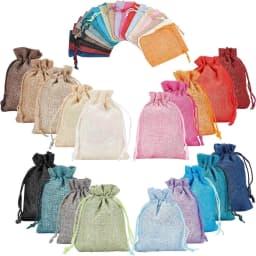 50pcs/lot Drawstring Gift Pouches Linen Bags For Jewelry Wedding Party Christmas Packaging Custom Logo 7*9 8*10 10*14 13*18cm