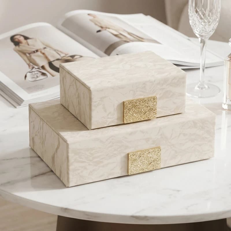 Luxury Jewelry Box Leather Simple Storage Jewelry Boxes Bracelet Necklaces Organizer Box Trinket Packaging Holiday Gift Supplies