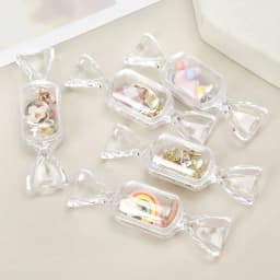 10Pcs/lot Candy Shape Wedding Candy Box Transparent Plastic Storage Container Kids Gift Collection Organizer Boxes