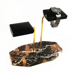 Marble Green Base Gold Support Watch Display Stand for Bracelet Double Watch Jewelry Organizer Watch Placement Jewelry Stand