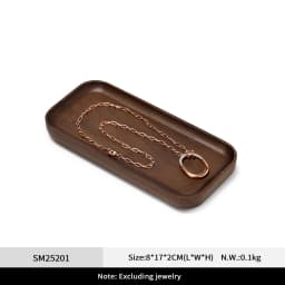 Oirlv Wooden Jewelry Ring Earring Holder Dish Decorative Small Wood Storage Tray For Rings Earrings Bracelets Jewelry Organizer