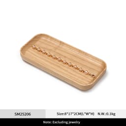 Oirlv Wooden Jewelry Ring Earring Holder Dish Decorative Small Wood Storage Tray For Rings Earrings Bracelets Jewelry Organizer