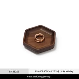 Oirlv Wooden Jewelry Ring Earring Holder Dish Decorative Small Wood Storage Tray For Rings Earrings Bracelets Jewelry Organizer