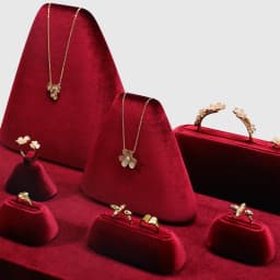 Yinbeini Velvet Jewelry Display Set Ring Earrings Necklace Bracelet Rack Organizer Boutique Combination Stand TB040