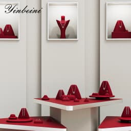 Yinbeini Velvet Jewelry Display Set Ring Earrings Necklace Bracelet Rack Organizer Boutique Combination Stand TB040