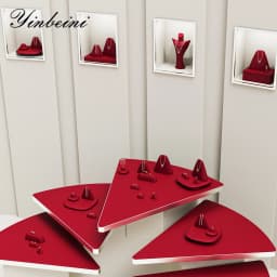 Yinbeini Velvet Jewelry Display Set Ring Earrings Necklace Bracelet Rack Organizer Boutique Combination Stand TB040
